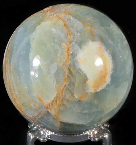 Polished Blue Calcite Sphere - Argentina #63257
